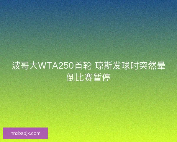 波哥大WTA250首轮 琼斯发球时突然晕倒比赛暂停