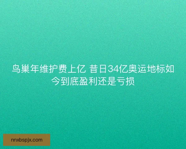 鸟巢年维护费上亿 昔日34亿奥运地标如今到底盈利还是亏损 鸟巢年维护费上亿 昔日34亿奥运地标如今到底盈利还是亏损